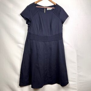 Eliza J Women Fit Flare Short Sleeve Midi Dress Sz 16W Stretch Office Business